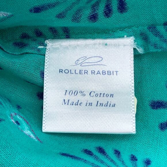 Roller Rabbit Womens Size M Top Checha Arles Shirt Tunic Split Neck 3/4 Sleeve - Picture 14 of 16